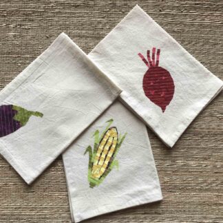 Brinjal, Beetroot, Corn Kitchen Towels Set of 3
